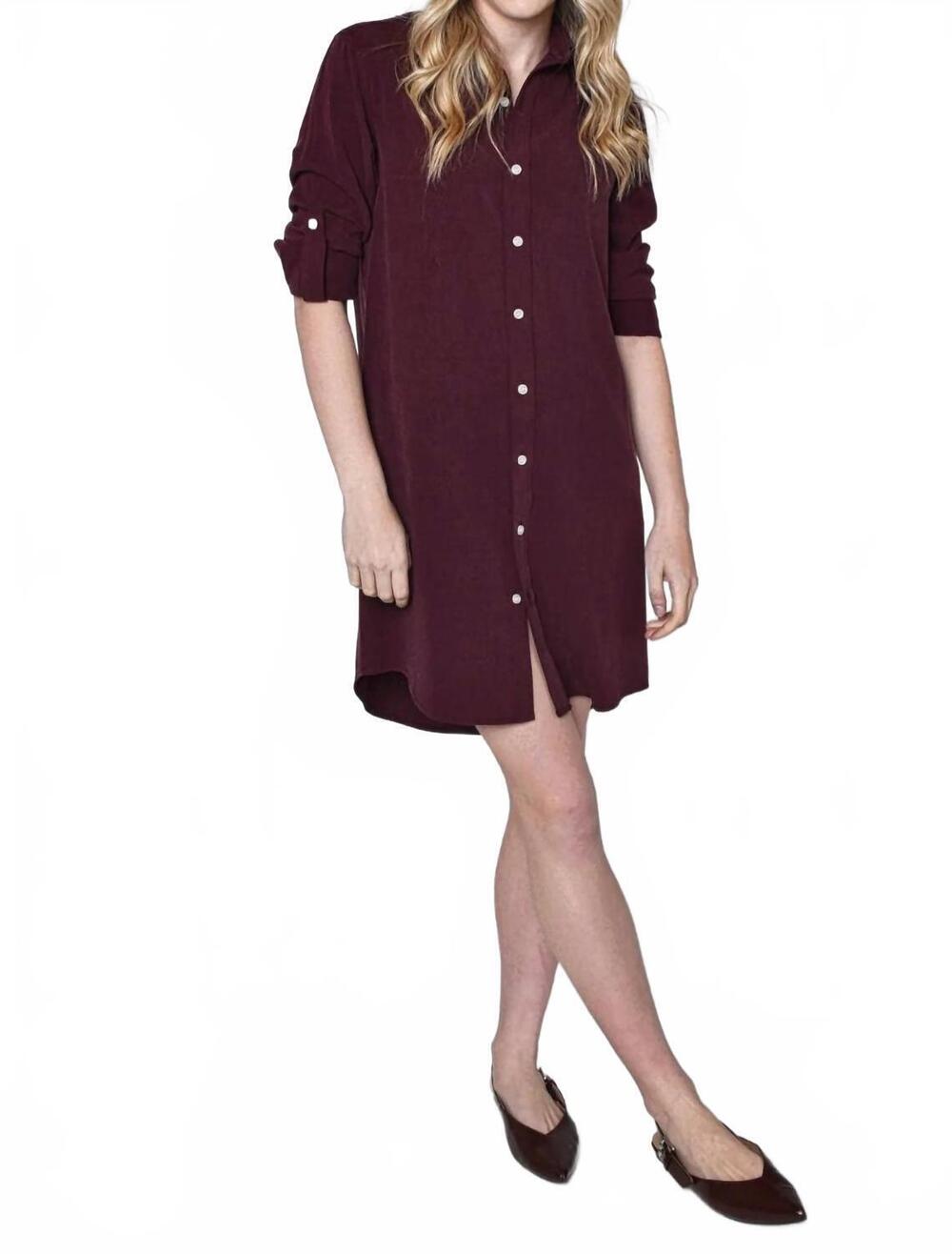 NEW EMILY PHILLIPS tencel girlfriend mini dress in mulberry